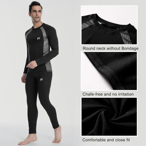 Vista 40 de MEETWEE Paquete de 4/5 camisas de compresión térmica para hombre, manga larga, forro polar, capa base, equipo de entrenamiento de invierno