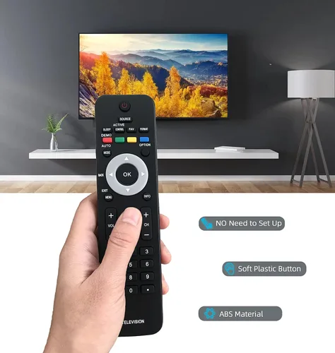 Vista 3 de Mando a distancia de repuesto para Philips Smart LED TV 32HFL4462F/F7 32PFL3506/F7 19PFL3504D/F7 22PFL3504D/F7 37HFL4482F/F7 40PFL3706/F7
