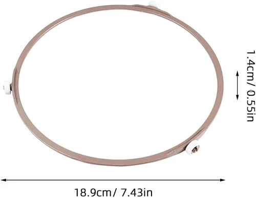 Vista 2 de Anillo giratorio de microondas, paquete de 2 piezas de repuesto de rodillo de 7.44 pulgadas, soporte de placa de vidrio, soporte de rodillo de placa