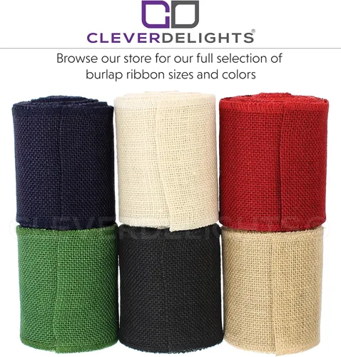 Vista 4 de CleverDelights Cinta de arpillera verde de 4 pulgadas, borde acabado, 10 yardas, tela de arpillera de yute