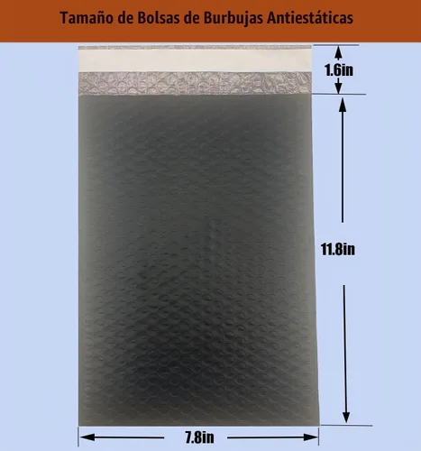 Vista 2 de Bolsas de burbujas antiestáticas, 10 piezas de componentes electrónicos reutilizables antiestáticos de 8 x 12 pulgadas, con adhesivo antiestático
