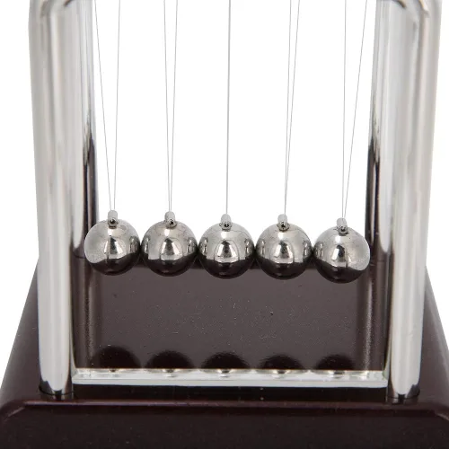 Vista 9 de Newtons Cradle Pendulum, interesantes bolas equilibradas de metal, ciencia física decoración de escritorio de mesa para el hogar