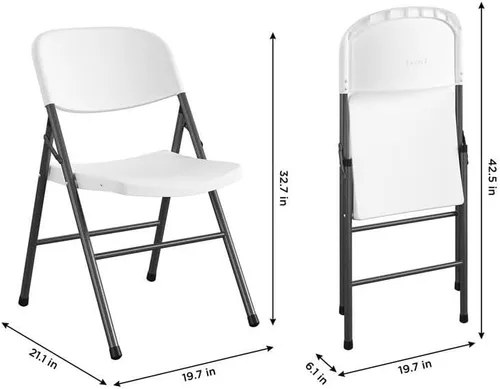 Vista 6 de Cosco 6028632 - Silla plegable Cosco de 32.5 x 21.75 pulgadas, color blanco