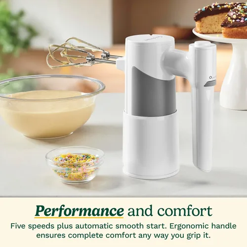Vista 3 de Cuisinart Batidora de mano de 5 velocidades, HM-150, color blanco