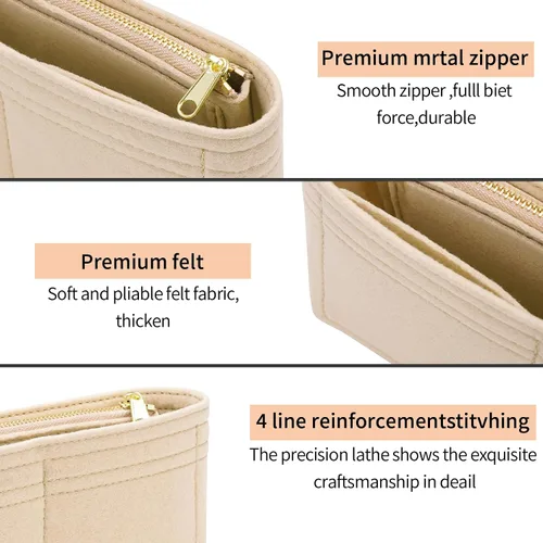 Vista 5 de Organizador de fieltro para bolso pequeño GG Marmont (Mini, beige)