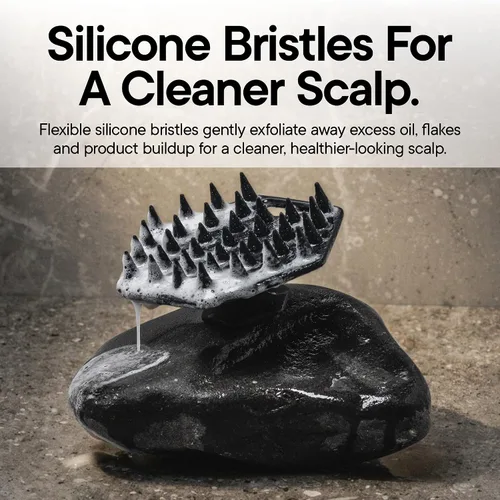 Vista 4 de TOOLETRIES Cepillo de silicona para champú y gancho para cuero cabelludo, cepillo para el crecimiento del cabello para hombres y mujeres, exfolia