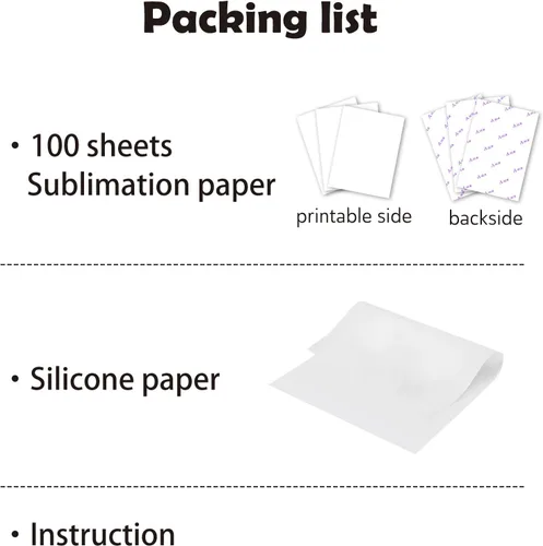 Vista 6 de A-SUB Papel de Sublimación 3.5x9 Pulgadas para Regalos Únicos de Navidad DIY Compatible con Impresora de Inyección de Tinta que Coincide con Tinta