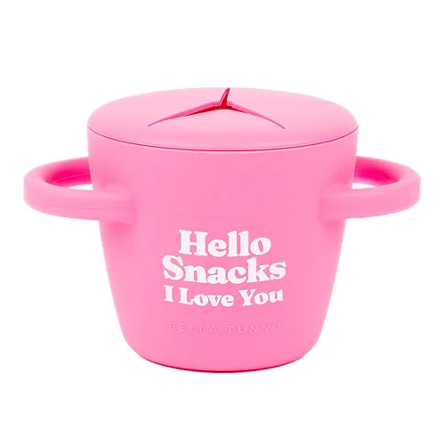 Vista 10 de Bella Tunno Happy Snacker - Vasos a prueba de derrames para niños pequeños y bebés, recipientes de aperitivos hechos de silicona sin BPA, apertura