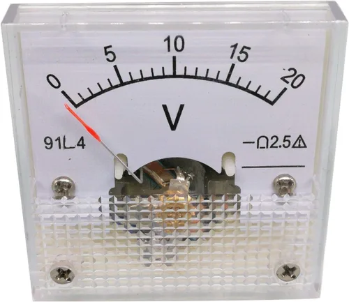Vista 3 de Voltímetro análogo cuadrado 91L4 del metro del panel de la aguja del puntero del voltaje de la CA 0-20V