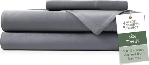 Vista 55 de Hotel Sheets Direct - Juego de sábanas 100% viscosa derivada de bambú tamaño individual - sábanas refrescantes con 1 funda de almohada