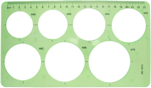 Vista 2 de Plantillas de dibujo de geometría reglas de plástico verde transparente multifunción para diseño de oficinas, encofrados de edificios escolares, 1