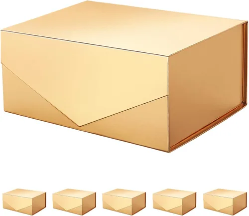 Vista 17 de PACKHOME Caja de regalo grande con tapa de 13.5 x 9 x 4.1 pulgadas, resistente caja de regalo plegable con cierre magnético