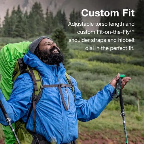Vista 3 de Osprey Aether Plus 85L Mochila de mochilero para hombre, Axo Green, S/M