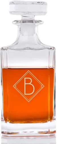 Vista 4 de Art Deco grabado personalizado Classic decantador, A