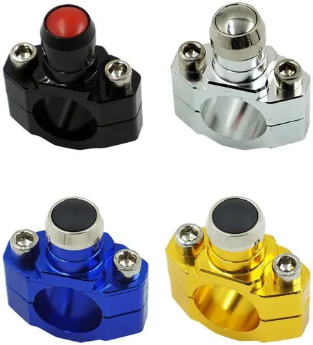 Vista 4 de Interruptor de apagado de arranque de motor de motocicleta, interruptor de apagado CNC universal para ATV, Dirt Pit Bike, scooter, Quad 12 V, 7/8