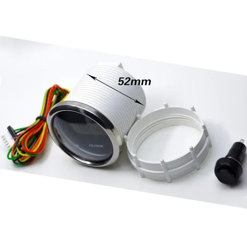 Vista 2 de PA Reloj digital LED automático indicador azul luz trasera 24 horas para coche interior tablero 2.047 in 2 1/16 "(12 voltios DC)