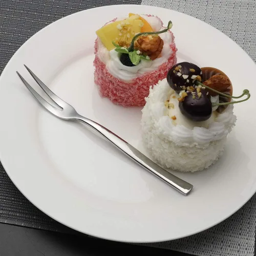 Vista 6 de Idotry - Tenedores de aperitivo de acero inoxidable de 2 puntas, 8 piezas, tenedores pequeños