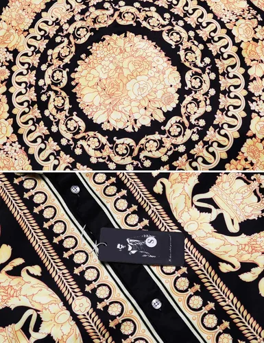 Vista 4 de Pacinoble - Camisa de vestir de manga larga para hombre, diseño de lujo, moderna y estampada.