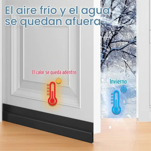 Vista 4 de Tope de Corriente de Puerta, Barrido de Puerta Ajustable para la Parte Inferior de la Puerta, Relleno de Espacio Bajo la Puerta para Puertas Negro