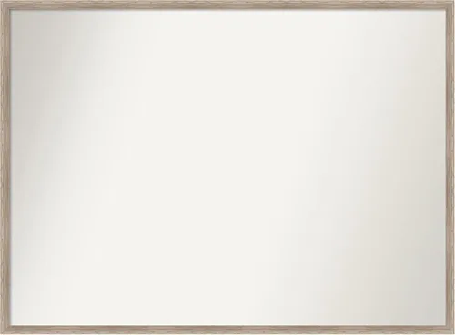 Vista 25 de Amanti Art Espejo de baño blanco para sobre el fregadero, 24 x 27 pulgadas, espejo de tocador rectangular con cuña de madera dura, marco de madera