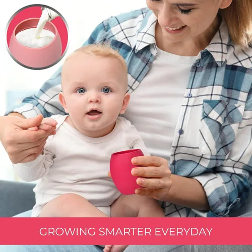 Vista 6 de Taza de silicona para bebé, taza de entrenamiento para niños pequeños, taza abierta para el destete LED del bebé, paquete de 2 tazas para bebés que