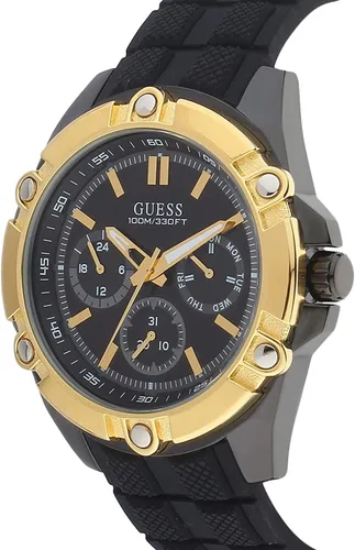 Vista 4 de GUESS Correa de silicona texturizada con perno de 1.850 in W1302G2 NegroNegroNegro Talla única, Negro -, W1302G2
