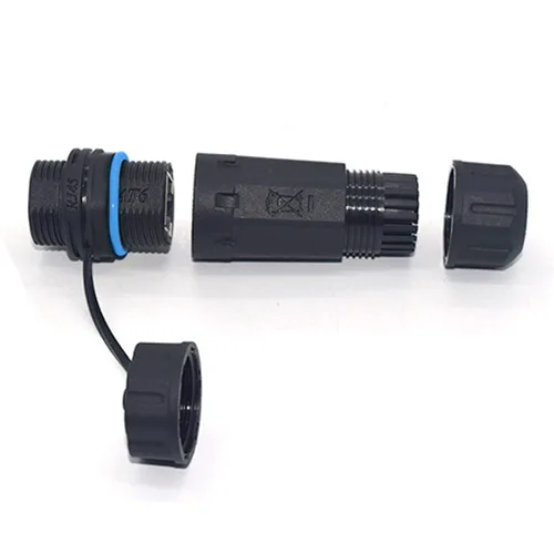 Vista 3 de Conector de montaje en panel impermeable blindado RJ45 CAT6 IP68 5PCS Cat5/5e/6, 8P8C Ethernet Cable LAN Extend Coupler, hembra a hembra