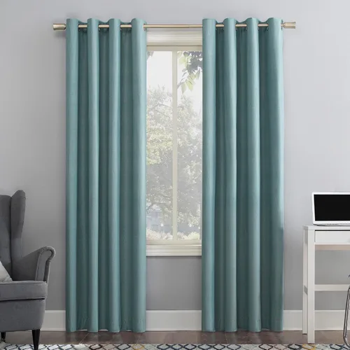 Vista 34 de Sun Zero Columbia - Paquete de 2 paneles de cortinas térmicas con ojales, par, 100 % opacas, ahorro de energía, 50 x 84 pulgadas, azul brumoso Azul