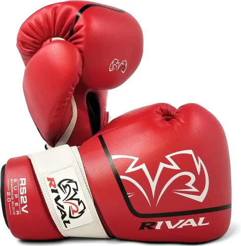 Vista 5 de RIVAL Guantes de boxeo RS2V 2.0 Super Sparring - Utiliza una sola correa, sistema de gancho y bucle en lugar de cordones, forro interior suave