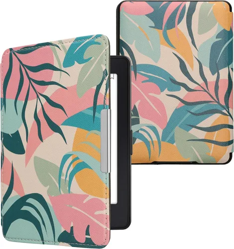 Vista 28 de kwmobile Funda compatible con Amazon Kindle PaperWhite - Funda para lector electrónico - Azul pez pequeño/azul claro/blanco