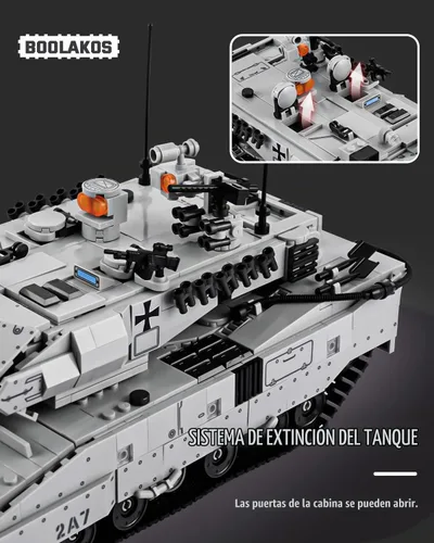 Vista 5 de Leopard II - Bloque de construcción de tanque de batalla principal, juego de juguetes de construcción de tanques militares para exhibir