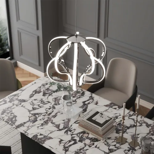Vista 3 de Candelabro LED moderno con diseño acrílico, ajustable, fácil de instalar, adecuado para comedor, sala de estar, dormitorio, cocina y pasillo