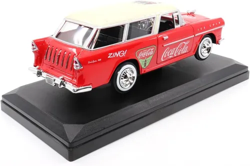 Vista 8 de Motor city classics Coca-Cola 1955 Chevy Nomad 1:24 Modelo a Escala Diecast Collectible 424057
