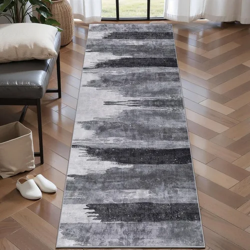 Vista 29 de Ciicool Alfombra moderna abstracta de 2 x 3 pulgadas, lavable, pequeña, antideslizante, de pelo bajo, alfombra de entrada plegable para cocina