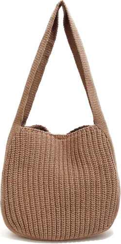 Vista 11 de ENBEI Bolsa Tote de Ganchillo para Mujeres, Bolsa de Hombro Tejida, Bolsa Estética, Linda Bolsa Tote Ecológica para Viajes, Uso Diario, Empaquetado