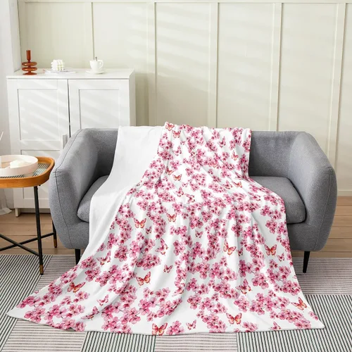 Vista 29 de jejeloiu Cute Mushroom Decor Plush Throw Blanket, For Kids Boys Girls 40"x50" Botanical Plants All Season,Bed Blanket Cartoon Mushrooms Flannel