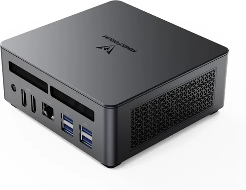 Vista 9 de MINISFORUM DeskMini UM690L Slim Mini PC AMD Ryzen 9 6900HX PC pequeña, 16 GB LPDDR5 RAM+512 GB PCIe4.0 SSD, salidas HDMI/DP/USB4, LAN 2.5G, WiFi 6E
