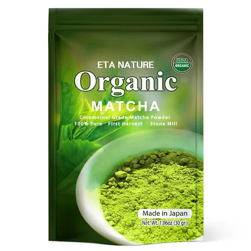 Vista 12 de ETANATURE Polvo orgánico de matcha de grado ceremonial, polvo de té verde matcha japonés de primera calidad, certificado USDA y JAS, primera cosecha