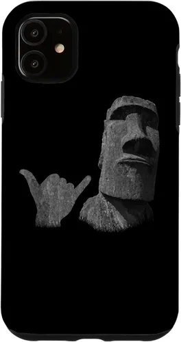 Vista 8 de Funny Easter Island Rapa NUI Moai Statue Surfer Shaka Sign Case for iPhone 16