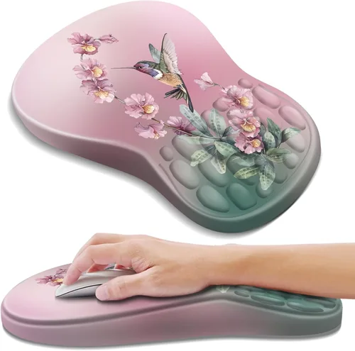 Vista 36 de YIWEI Alfombrilla de mouse ergonómica con soporte para muñeca, alfombrilla de mouse de espuma viscoelástica de gel para teclado de computadora