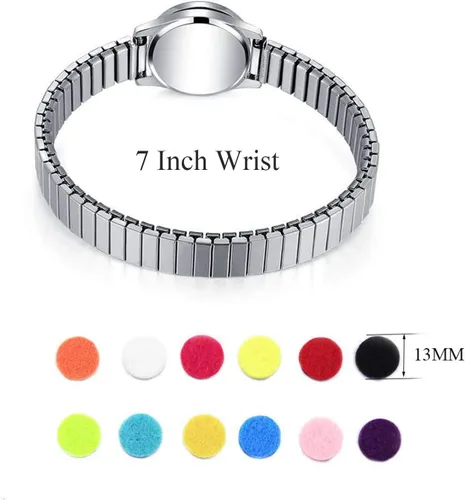 Vista 2 de Pulsera de acero inoxidable para aromaterapia, difusor de aceites esenciales