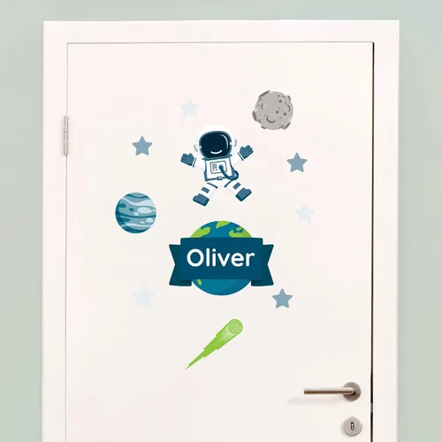 Vista 13 de Calcomanías de puerta personalizadas para habitación de niños, calcomanías de pared con nombre personalizado para decoración de habitación de bebés