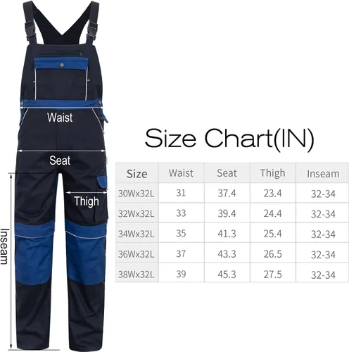 Vista 4 de WORK IDEA Men's Bib Overalls for Men Work Overalls Breathable and Workwear with Knee Pad Pockets, WL