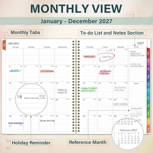 Vista 8 de 2027 Planner - 2027 Weekly and Monthly Planner, Jan 2027 - Dec 2027