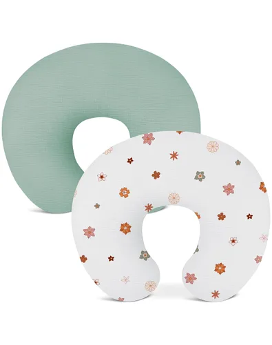 Vista 19 de Fundas de almohada de lactancia, funda de muselina para almohadas de lactancia, cómodas para bebés niñas y niños (beige)