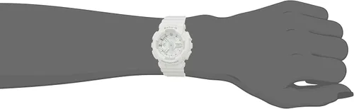 Vista 2 de Casio Damas Baby-G Digital ba-1107a3dr Color Blanco con color plateado metálico Face 100m resistente al agua analógico estándar led-backlight