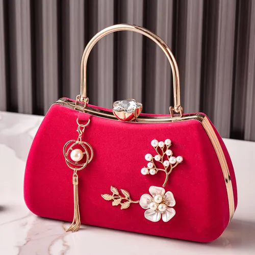 Vista 4 de Elegante bolso de noche con cadena de metal desmontable bolso de hombro de moda bolso casual para mujeres fiesta de boda