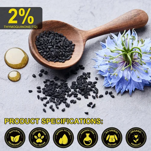Vista 8 de Aceite de semilla negra – Aceite de semilla negra 100% virgen prensado en frío de alta calidad, antioxidante Omega 3 6 9, refuerzo inmunológico