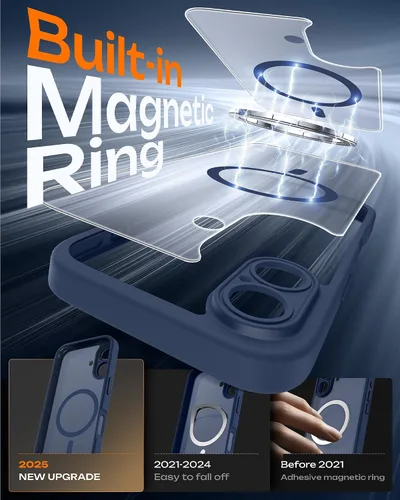 Vista 931 de TOCOL Funda para iPhone 11, compatible con Magsafe, protección completa de cámara, imanes integrados, protección contra caídas, funda translúcida