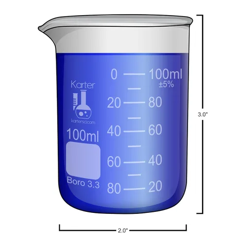 Vista 4 de Karter Científico SF-214T2 Rompe cristal de borosilicato, 50/100/250 ml, 3 tamaños (Pack de 3 unidades).